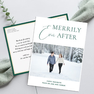 Cartes Pour Fêtes Annuelles Merveilleusement jamais après le script vert photo
