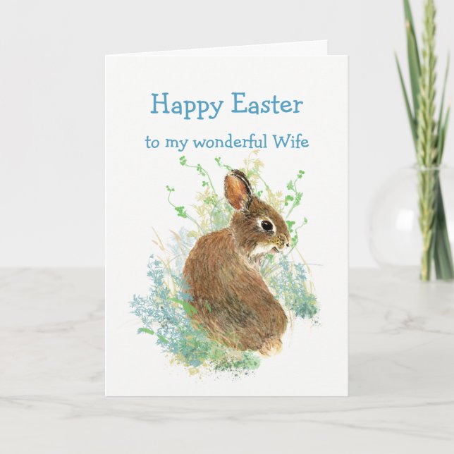 Cartes Pour Fêtes Annuelles Merveilleux Ami Femme Pâques Mignonne Lapin Lapin (Devant)