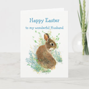 Cartes Pour Fêtes Annuelles Merveilleux ami mari Pâques mignon lapin lapin lap