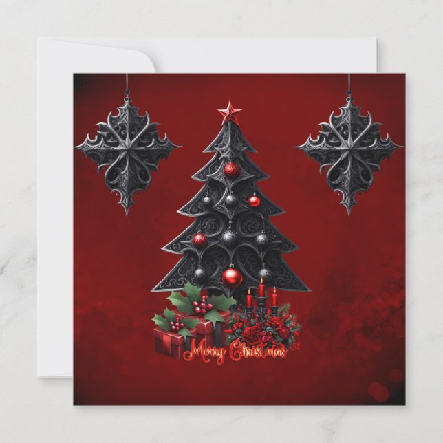 Cartes Pour Fêtes Annuelles merveilleux arbre gothique de noël (Devant)
