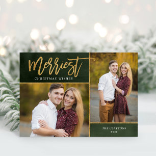 Cartes Pour Fêtes Annuelles Merveilleux Faux Gold Foil 2 Photo Noël