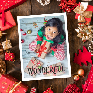 Cartes Pour Fêtes Annuelles Merveilleux temps enfant photo fun Noël