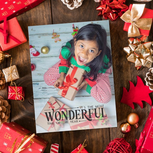 Cartes Pour Fêtes Annuelles Merveilleux temps enfant photo fun Noël (Créateur téléchargé)