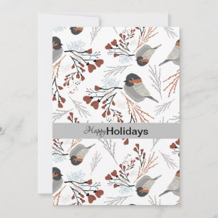 Cartes Pour Fêtes Annuelles Mésanges Douces Et Mignonnes Avec Des Cœurs