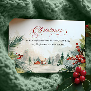 Cartes Pour Fêtes Annuelles Message de Noël Scène d'hiver non photo