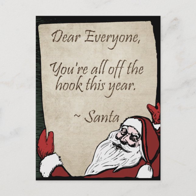 Cartes Pour Fêtes Annuelles Message de Père Noël - Version Nice (Devant)