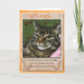 Cartes Pour Fêtes Annuelles Message de thanksgiving de votre chat