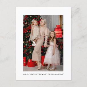 Cartes Pour Fêtes Annuelles Message de vacances photo moderne de Noël minimali