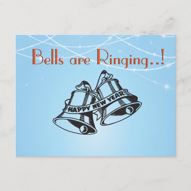 Cartes Pour Fêtes Annuelles Message du Nouvel An Bells (Devant)