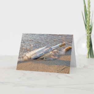 Cartes Pour Fêtes Annuelles Message du Nouvel An dans une bouteille