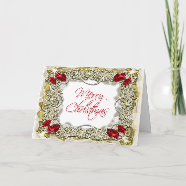 Cartes Pour Fêtes Annuelles Message élégant de salutation de Noël (Devant)