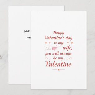 Cartes Pour Fêtes Annuelles Message romantique de la Saint-Valentin pour femme