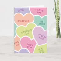 Messages du Coeur de bonbons mignon Saint Valentin