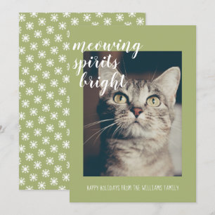 Cartes Pour Fêtes Annuelles Mewing Spiritueux Brillant Votre Chat Photo Holida