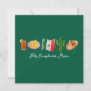 Cartes Pour Fêtes Annuelles Mexicain espagnol Joyeux anniversaire, Feliz Cumpl