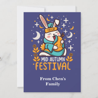 Cartes Pour Fêtes Annuelles Mi-Automne Festival Rabbit MoonCake