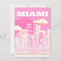 Miami Beach, Miami Travel Art, Preppy, rose