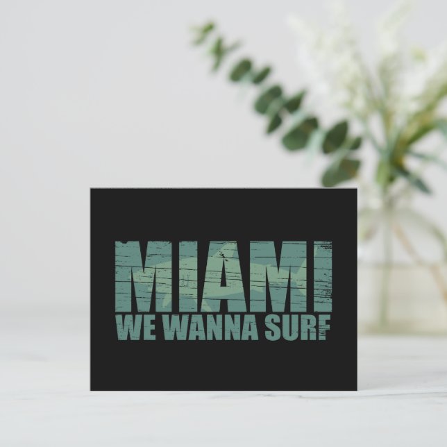 Cartes Pour Fêtes Annuelles Miami ville Floride bleu (Debout devant)