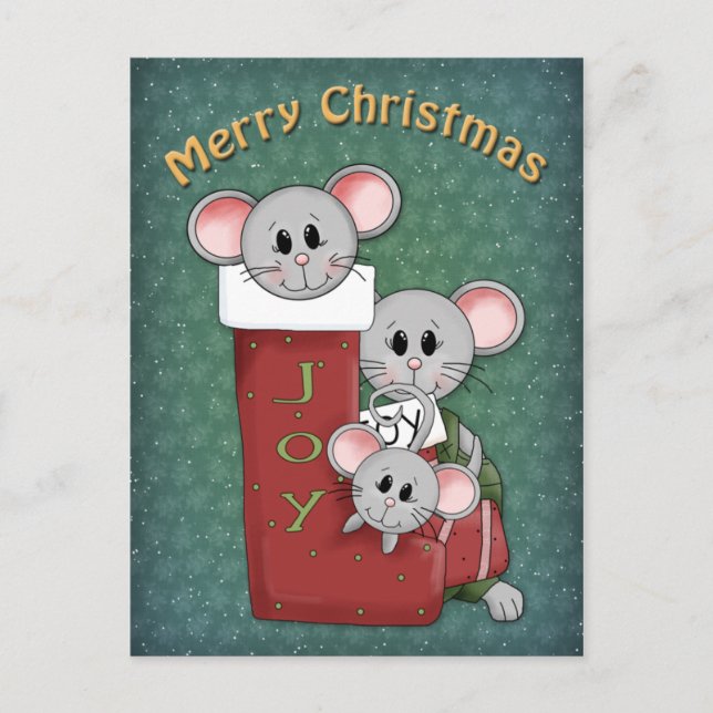 Cartes Pour Fêtes Annuelles Mice de Noël (Devant)