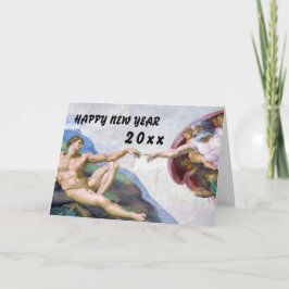 Cartes Pour Fêtes Annuelles Michel-Ange - Bonne année / La création d'Adam
