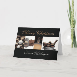 Cartes Pour Fêtes Annuelles Michigan Christmas Card, spécifique à l'état