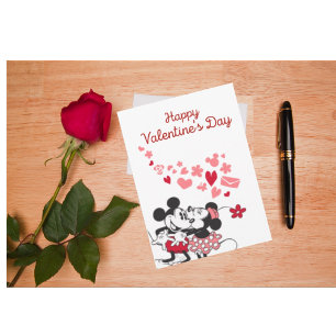 Cartes Pour Fêtes Annuelles Mickey et Minnie Valentine