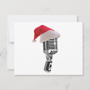 Cartes Pour Fêtes Annuelles Microphone père Noël