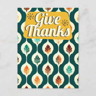 Cartes Pour Fêtes Annuelles Mid Century Donner Merci Bon thanksgiving Rétro