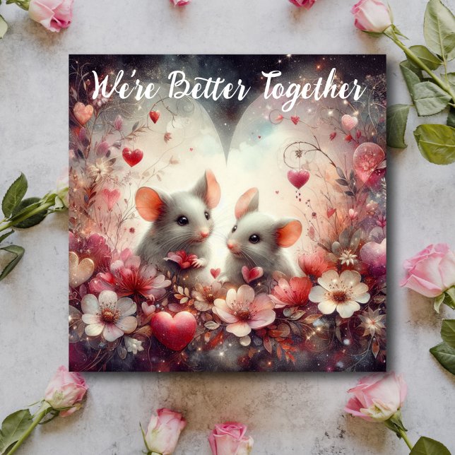 Cartes Pour Fêtes Annuelles Mieux Ensemble Coeurs Rouges Mille Mix Valentine (Créateur téléchargé)