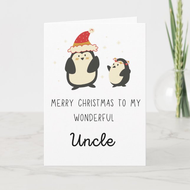 Cartes Pour Fêtes Annuelles Mignon à mon oncle Joyeux Noël (Devant)