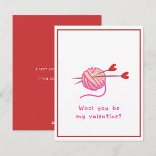 Cartes Pour Fêtes Annuelles Mignon Drôle Romantique Laine vous serez mon Valen