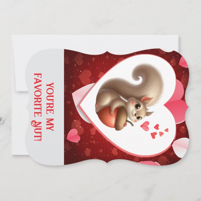 Cartes Pour Fêtes Annuelles Mignon écureuil drôle de la Saint-Valentin (Devant)
