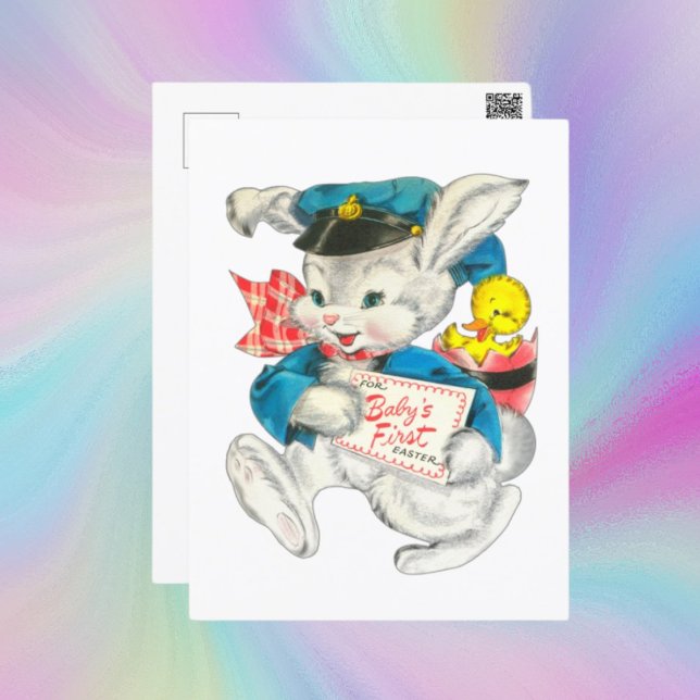 Cartes Pour Fêtes Annuelles mignon Joyeux premier lapin de Pâques (Créateur téléchargé)