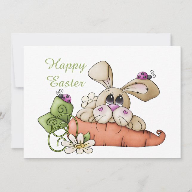 Cartes Pour Fêtes Annuelles mignon lapin de Pâques (Devant)