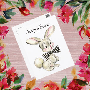 Cartes Pour Fêtes Annuelles mignon lapin vintage de Pâques