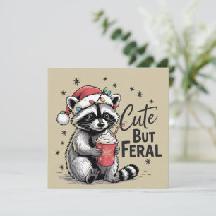 Cartes Pour Fêtes Annuelles Mignon mais sauvage Noël Raton laveur Mignon Anima