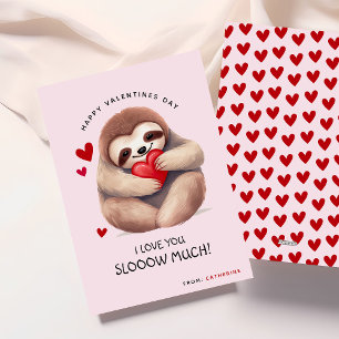 Cartes Pour Fêtes Annuelles Mignon Paresseux Drôle Enfants Saint-Valentin