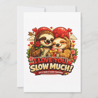 Cartes Pour Fêtes Annuelles Mignon paresseux Saint-Valentin conception d'amour