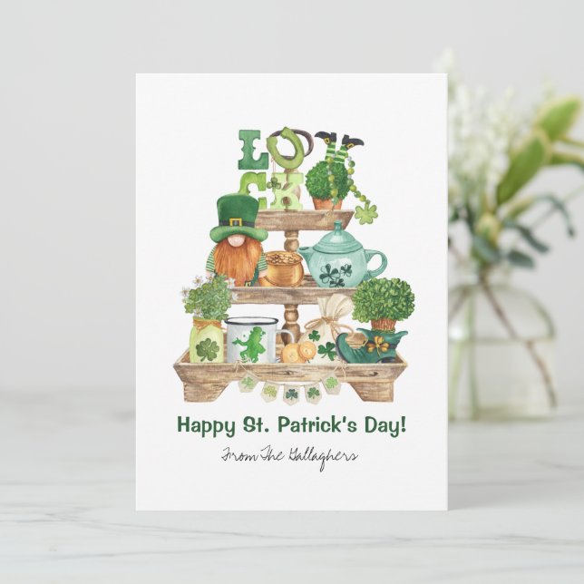 Cartes Pour Fêtes Annuelles Mignon présentoir de bibelots irlandais St Patrick (Debout devant)