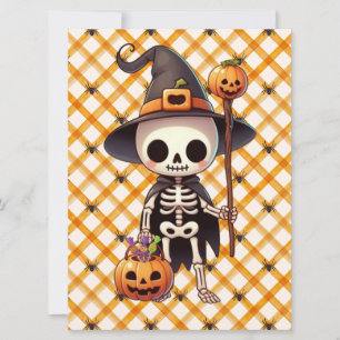 Cartes Pour Fêtes Annuelles Mignon squelette d'Halloween fantaisiste