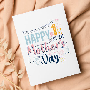 Cartes Pour Fêtes Annuelles Mignonne 1ère Fête des Mères Personnalisée