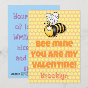 Cartes Pour Fêtes Annuelles Mignonne abeille mienne valentine dessin animé
