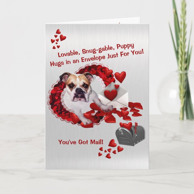 Cartes Pour Fêtes Annuelles Mignonne Bulldog Maddie Valentine - Vous avez du c (Devant)