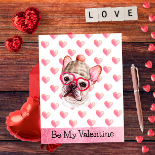 Cartes Pour Fêtes Annuelles Mignonne Chien à taureaux français Soyez Mon Chien