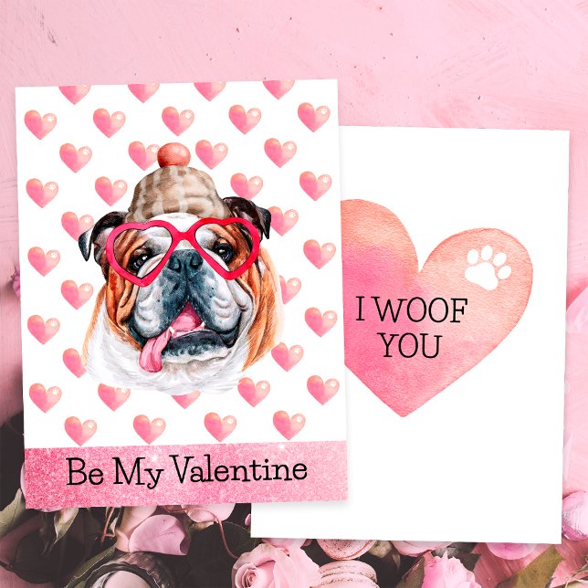 Cartes Pour Fêtes Annuelles Mignonne Français Bulldog Je te veux Chien Valenti (Créateur téléchargé)