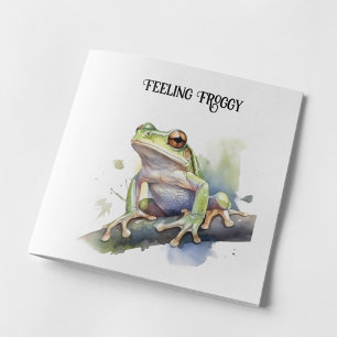 Cartes Pour Fêtes Annuelles mignonne grenouille d'arbre assise sur une branche