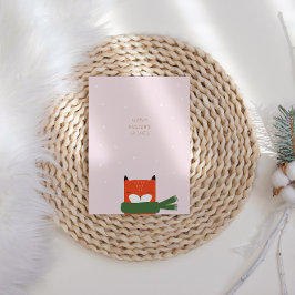 Cartes Pour Fêtes Annuelles Mignonne hiver Scandi Fox Noël moderne