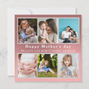 Cartes Pour Fêtes Annuelles Mignonne I LOVE YOU MOM Happy Mother Day Photo Col