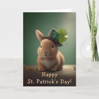 Cartes Pour Fêtes Annuelles Mignonne lapin prêt pour la Saint Patrick's Day