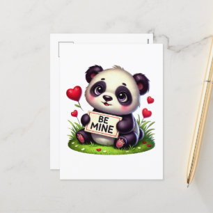 Cartes Pour Fêtes Annuelles Mignonne mine Valentine Panda ours